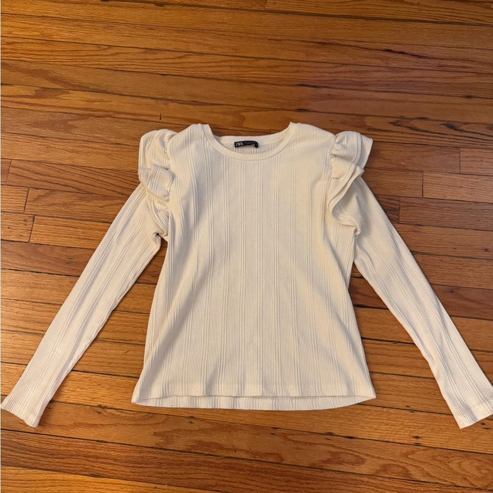 Zara Ruffled Sleeve Sweater